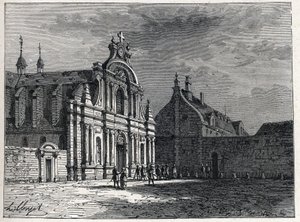 Das Feuillants-Kloster, der Treffpunkt des Feuillants-Clubs, einer royalistischen politischen Organisation während der Französischen Revolution. Gravur von 1889. Private Sammlung von French School
