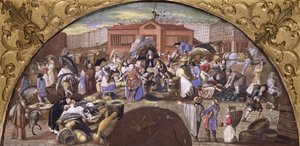 Der Fischmarkt in Les Halles, ca. 1660