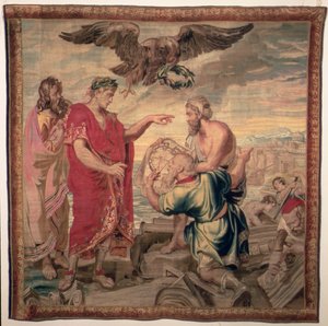 Die Gründung von Konstantinopel, aus der Geschichte der Kaiser Konstantin Serie, Raphael de la Planche Fabrik, Paris, 1633-68