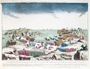 Der französische Überfall auf St. John in Neufundland am 2. Juni 1762 unter dem Kommando von Chevalier du Ternay (1722-80) von French School