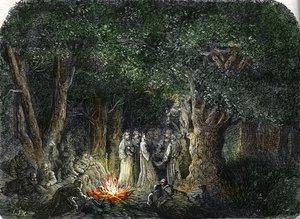 Die Gallier und ihre Priester oder Druiden (Gravur) 1864