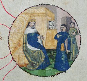 Die Genealogie von Karl V. und Karl VI., (Detail) von Karl VI. (1368-1422) von French School