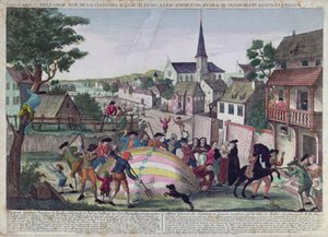 Der allgemeine Alarm der Einwohner von Gonesse durch die Landung eines Ballons, 27. August 1783