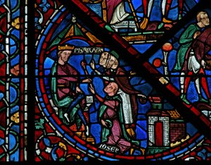 Das Joseph-Fenster: Joseph erklärt den Traum des Pharaos von French School