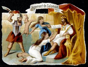 Das Urteil Salomos - Chromolithographie, spätes 19. Jahrhundert