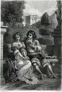 Der König von Frankreich Ludwig XIV. in der galanten Gesellschaft von Mademoiselle de la Vallière
