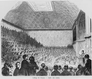 Der Hörsaal des Collège de France, aus Tableaux de Paris von E. Texier, 1852 von French School