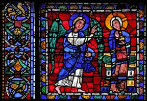 Das Leben Christi Fenster: Die Verkündigung von French School