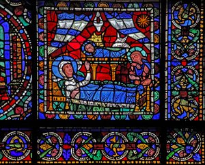 Das Leben Christi Fenster: Die Geburt Christi von French School