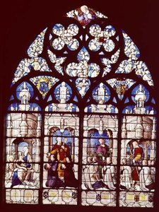 Die Madonna mit Kind und dem heiligen Johannes dem Täufer, der heilige Petrus präsentiert Pierre Tullier, den Bürgermeister von Bourges, und seine Frau der Jungfrau Maria, der heilige Johannes präsentiert Jean, François und Pierre Tullier, Gründer