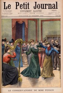 Die Mimi Pinson Musik- und Tanzschule. Mimi Pinsons Konservatorium. Illustration für Le Petit Journal von French School