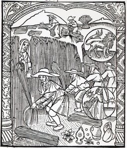 Der Monat August, aus einem Hirtenkalender, 1496 von French School