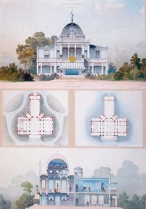 Der Pavillon der Fotografie auf der Pariser Weltausstellung 1867, ca. 1867 von French School