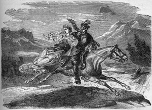 Die polnische Legende von Prinzessin Heligonde und Graf von Tyniec Walgerz, Gravur in „Die Geschichte der Prostitution und Ausschweifung“ von Dr. Th. -F. Debray von French School