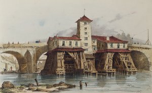 Die Pumpe von Pont Notre Dame, 1836 von French School