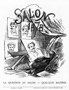Die Frage im Salon - Irgendwelche Meister? Pariser Salon von 1878 von French School