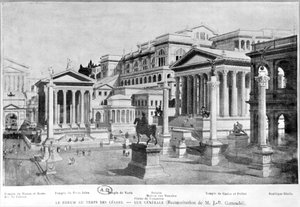 Das Forum Romanum der Antike, Rekonstruktion von Giambattista Gatteschi von French School
