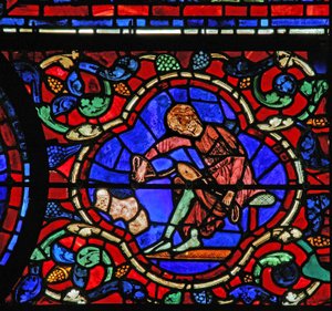 Das St. Martin Fenster: Stifter - Schuhmacher von French School