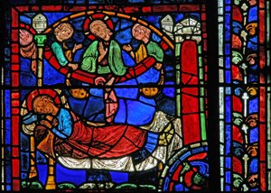 Das St. Martin Fenster: Christus erscheint dem Heiligen im Traum von French School