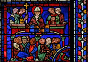Das St. Martin Fenster: Der Heilige predigt von French School