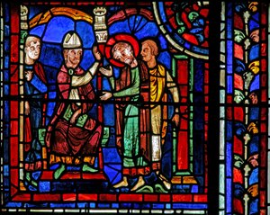 Das St. Martin Fenster: Der Heilige erhält einen Segen von St. Hilary