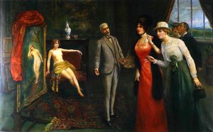 Der Besuch im Atelier des Künstlers, um 1910 von French School