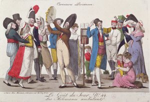 Die wandernden Musiker, Nummer 44 in der Serie Le Gout du Jour, frühes 19. Jahrhundert