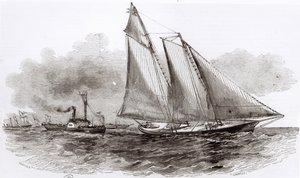 Die Yacht America übernimmt die Führung bei der Regatta von Cowes 1851, aus Le Monde Illustré, 1851 von French School