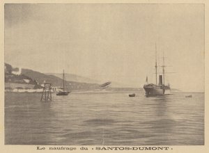 Das Luftschiff von Alberto Santos-Dumont stürzt ins Mittelmeer