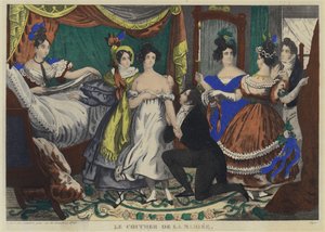 Die Schlafenszeit der Braut (Farblithografie)