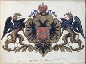 Das Wappen des österreichischen Kaiserreichs, vor 1867 von French School