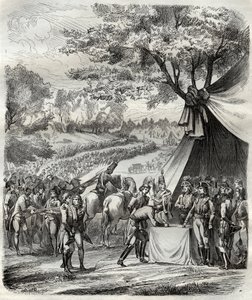 Das Ende des Vendée-Krieges - Hoche unterzeichnet einen Vertrag mit den Bretonen - Französische Revolution - Die Befriedung der Vendée - Abkommen von La Mabilais, 20. April 1795 - unterzeichnet zwischen General Hoche und den Anführern der Chouans - Unterze