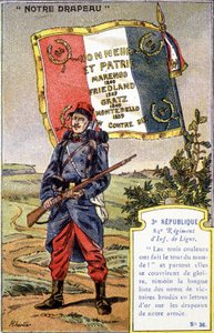 Die Fahne des 84. Linien-Infanterieregiments der 3. Republik von French School