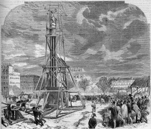 Der Brunnen des Palmier, versetzt auf den Place du Châtelet in Paris im Jahr 1858