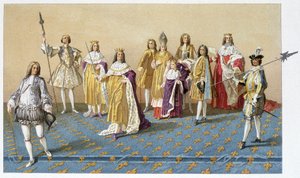 Die großen Würdenträger bei der Krönung von Ludwig XV.