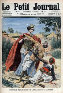 Die Helden des Kolonialismus (in Nordafrika) werden geehrt, allegorische Gravur „Le Petit Journal“, 6. März 1910 (Gravur) von French School