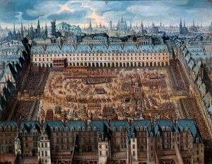 Der Roman der Ritter des Ruhms oder Großes Karussell auf dem Königlichen Platz im April 1612 anlässlich der Hochzeit von Ludwig XIII. und Anna von Österreich von French School