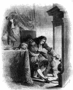 Der Dramatiker Jean Galbert de Cammistron (1656-1723) Korrespondenz mit Herzog Louis Joseph de Vendôme (1654-1712). Gravur von 1856. von French School
