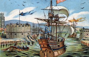 Der Hafen von Le Havre im Jahr 1520