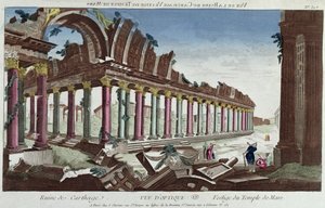 Die Überreste des Mars-Tempels unter den Ruinen von Karthago von French School