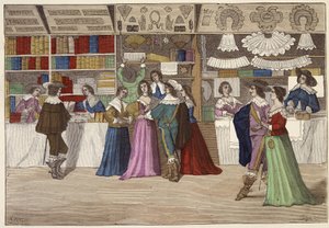 Die Läden der Gerichtshof-Galerie im 17. Jahrhundert von French School