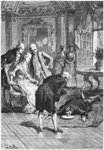 Der Schlafwandler Victor und der Marquis von Puysegur bei Madame de Montesson, Illustration aus Les Mystères de la Science von Louis Figuier (1819-94) 1886 von French School