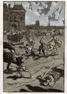 Die Folterung von Francois Ravaillac, Mörder von König Heinrich IV.: Er wird in Paris gevierteilt am 27. Mai