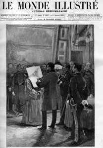 Der Besuch von Präsident Sadi Carnot (1837-1894) im Val de Grace - in „Die illustrierte Welt“ - im Jahr 1888.