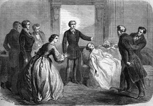 Theateraufführung von „La Marâtre“ (5. Akt, letzte Szene) von Honoré de Balzac (1799-1850). Paris, Théâtre du Vaudeville von French School