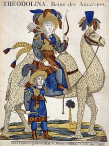 Theodolina, Königin der Amazonen. Bild von Epinal von French School