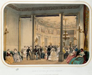 Thermalismus: Salon und Rotunde eines Etablissements in Vichy zur Zeit eines weltlichen Empfangs von French School