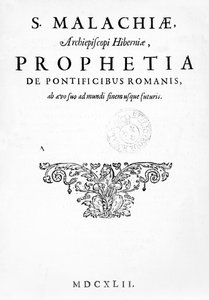 Titelseite der Prophezeiung der Päpste, veröffentlicht 1662 von French School