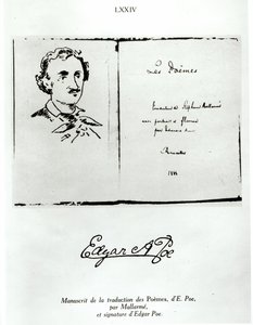 Titelblatt von Les Poemes von Edgar Allan Poe (1809-49) übersetzt von Stephane Mallarme (1842-98) mit einem Porträt des Autors, 1888