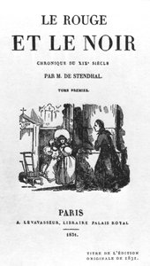 Titelblatt der Erstausgabe von Rot und Schwarz von Stendhal (1783-1842) veröffentlicht 1831